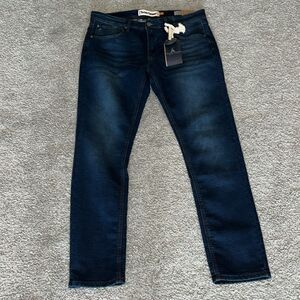 New Tailor Vintage New Canaan Slim Fit stretch denim blue jeans straight leg 32”